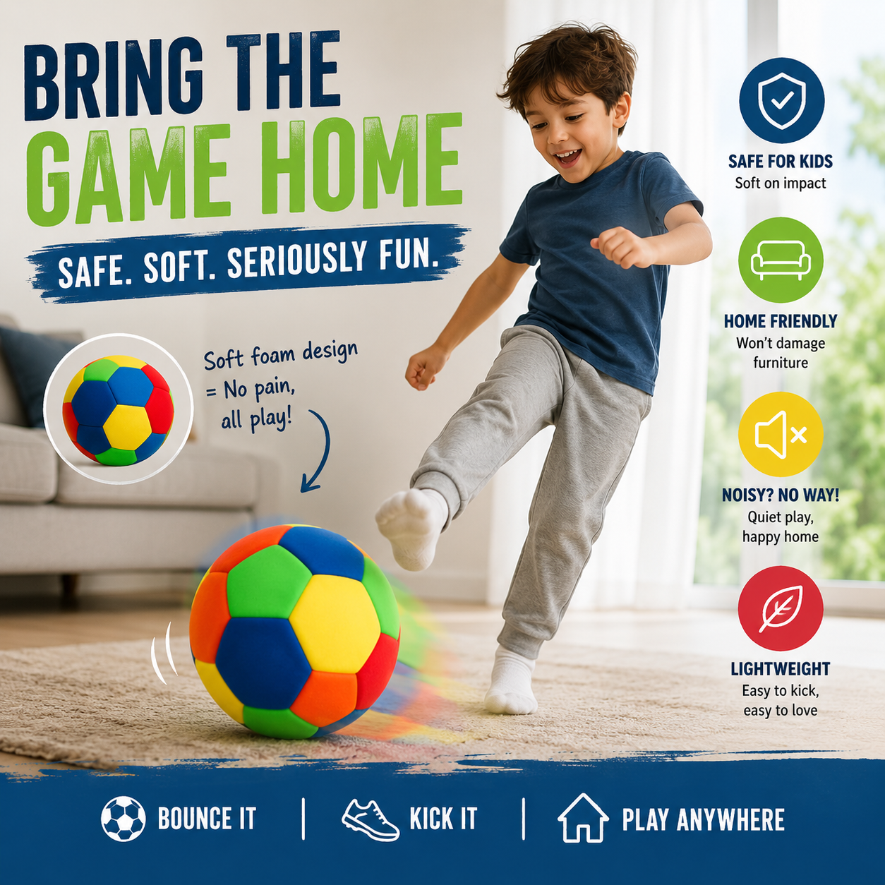 HushBall"- Indoor Soft Soccer Ball 2.0